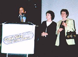 The winners at the podium