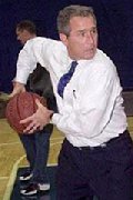 Bush plays hoops