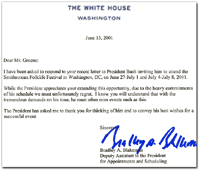 Letter from White House