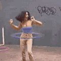 Wendy shows her hula technique