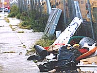 Piles of trash in the street turned left field into a dangerous no man's zone.