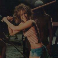 JLo in stickball pose for movie Enough.