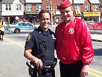 Mark Hannon with stickball commish Curtis Sliwa.