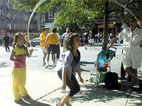 Jumprope on the sidewalk